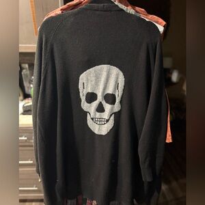Sweet Romeo Black Cardigan with Skull Design